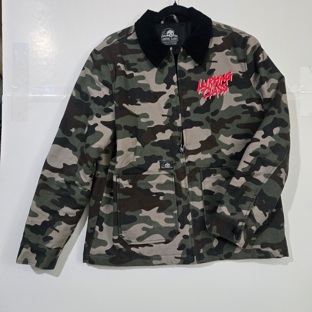 Lurking Class Camo Jacket Mens Medium Sketchy Tank Skull Streetwear Skater Work